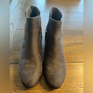 Soda Dark Gray Suede Ankle Booties